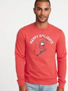 Old Navy Mens Holiday-graphic Sweatshirt For Men Happy Holidays Size S