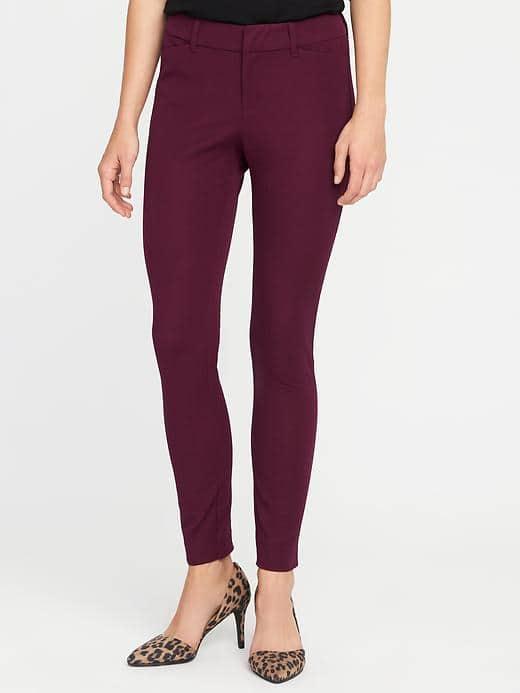 Old Navy Mid Rise Pixie Ankle Pants For Women - Winter Wine