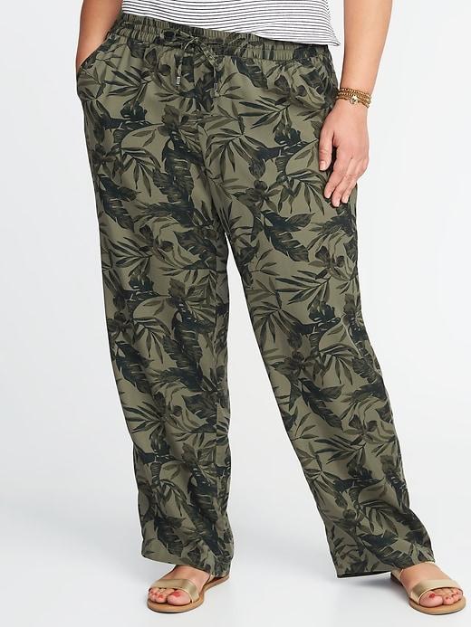 Old Navy Womens Mid-rise Plus-size Wide-leg Soft Pants Camotanical Size 3x