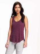 Old Navy Relaxed Curve Hem Linen Tank For Women - Pink Tangiers