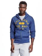 Old Navy Logo Graphic Zip Hoodie For Men - Blue It Off