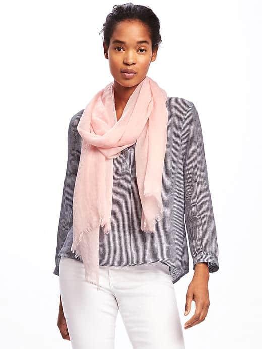 Old Navy Linear Gauze Scarf For Women - Pink Sky