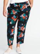 Old Navy Womens Smooth & Slim Plus-size Mid-rise Harper Pants Multi Floral Size 22