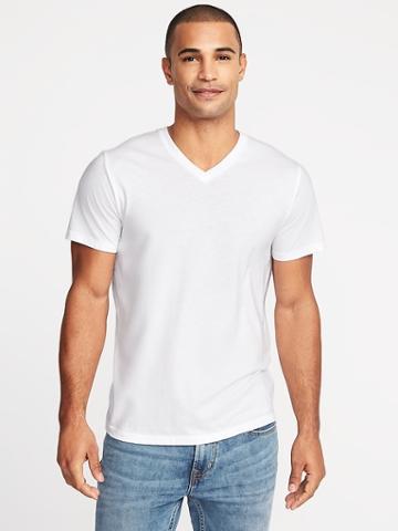 Old Navy Mens Soft-washed V-neck Tee For Men Bright White Size Xxl