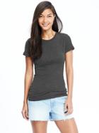 Old Navy Womens Perfect Crew Neck Tees Size L Tall - Charcoal Heather Gray