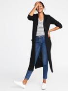 Old Navy Womens Super Long Open-front Sweater For Women Black Size Xs