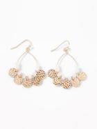 Old Navy Womens Beaded-coin Hoop Earrings For Women Cream Size One Size