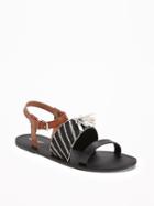 Old Navy Womens Tasseled Slide Sandals For Women Blackjack Size 6