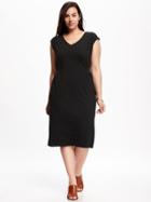 Old Navy Womens Sleeveless Plus-size Jersey Sheath Dress Black Size 2x