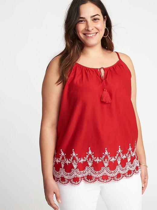 Old Navy Womens Plus-size Embroidered Cami Top Robbie Red Size 3x