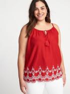 Old Navy Womens Plus-size Embroidered Cami Top Robbie Red Size 3x