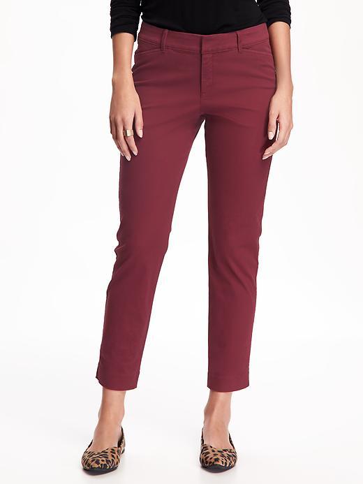 Old Navy Pixie Chino Mid Rise Pants For Women - Go Pinot Go