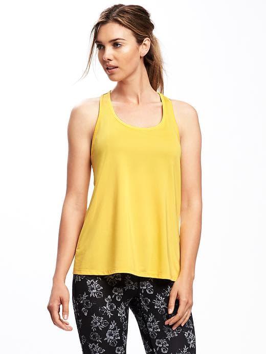 Old Navy Go Dry Hi Lo Racerback Tank For Women - Fellow Yellow