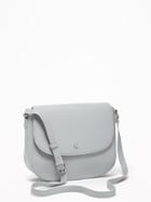 Old Navy Womens Faux-leather Saddle Bag For Women Bluish Gray Size One Size