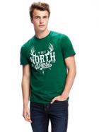 Old Navy Graphic Crew Neck Tee For Men - Parsley