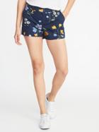 Old Navy Womens Mid-rise Everyday Shorts For Women - 5 Inch Inseam Navy Floral - 5 Inch Inseam Navy Floral Size 20