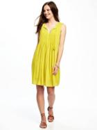Old Navy Sleeveless Pintuck Swing Dress For Women - Out On A Lime