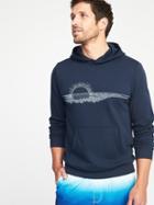 Old Navy Mens Graphic Lightweight Cali Fleece Dry Quick Hoodie For Men Blue Sunrise Size S