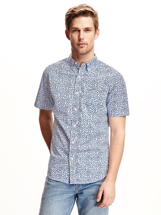 Old Navy Classic Printed Slim Fit Shirt For Men - Purple Essence