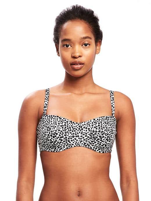 Old Navy Bandeau Swim Top For Women - Black Animal