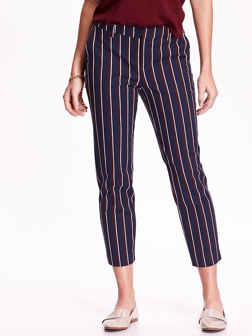 Old Navy Womens Mid Rise Harper Trousers Size 0 Regular - Navy Stripe