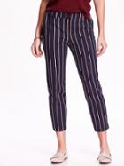 Old Navy Womens Mid Rise Harper Trousers Size 0 Regular - Navy Stripe