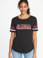 Old Navy Womens College-team Graphic Sleeve-stripe Tee For Women University Of Oklahoma Size M