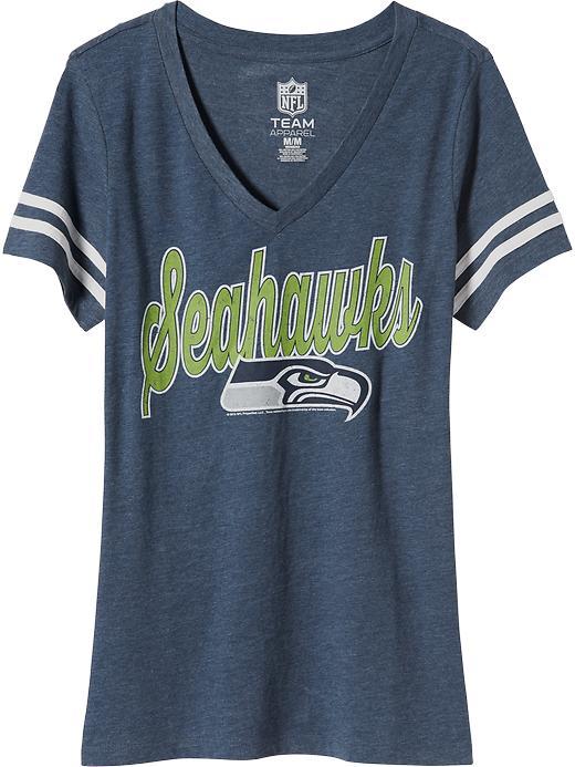 Old Navy Womens Nfl Sleeve Stripe Tee Size L - Seahawks