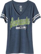 Old Navy Womens Nfl Sleeve Stripe Tee Size L - Seahawks
