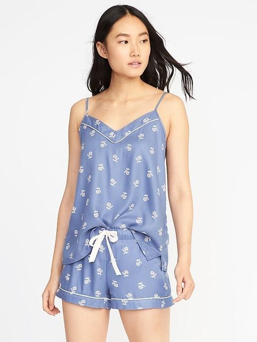 Old Navy Womens Relaxed Twill Sleep Cami For Women Blue Floral Size Xxl