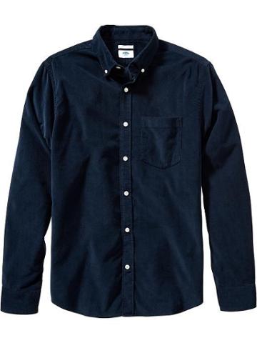 Old Navy Mens Slim Fit Cord Button Down Shirts Size Xxxl Big - In The Navy
