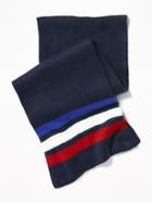 Old Navy Mens Patterned Sweater-knit Scarf For Men Navy Blue/multi-stripe Size One Size