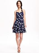 Old Navy Swing Dress For Women - Navy Floral