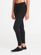 Old Navy Womens Mid-rise 7/8-length Mesh-trim Compression Leggings For Women Black Size Xxl