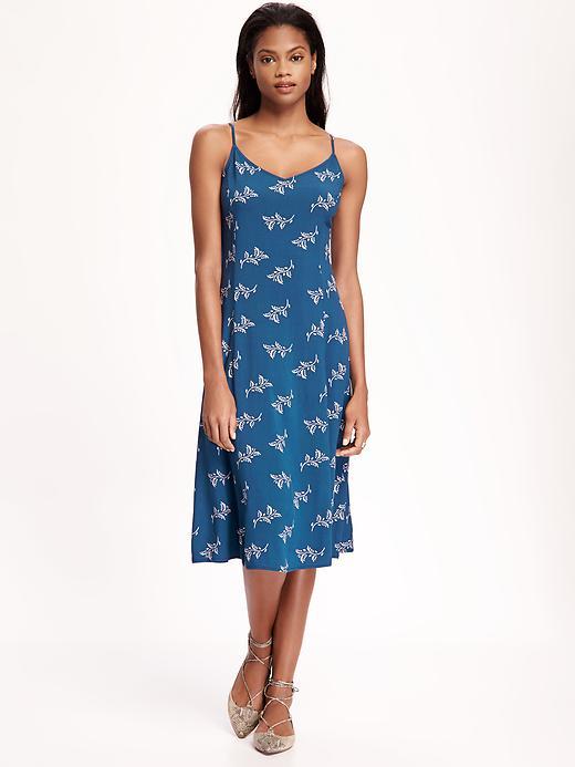 Old Navy Printed Cami Midi Dress For Women - Navy Blue Print