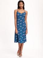 Old Navy Printed Cami Midi Dress For Women - Navy Blue Print