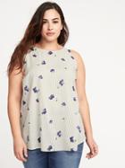 Old Navy Womens Plus-size High-neck Trapeze Tank Blue Stripe Size 2x