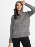 Old Navy Womens Sweater-knit Pullover Hoodie For Women Charcoal Heather Size Xxl