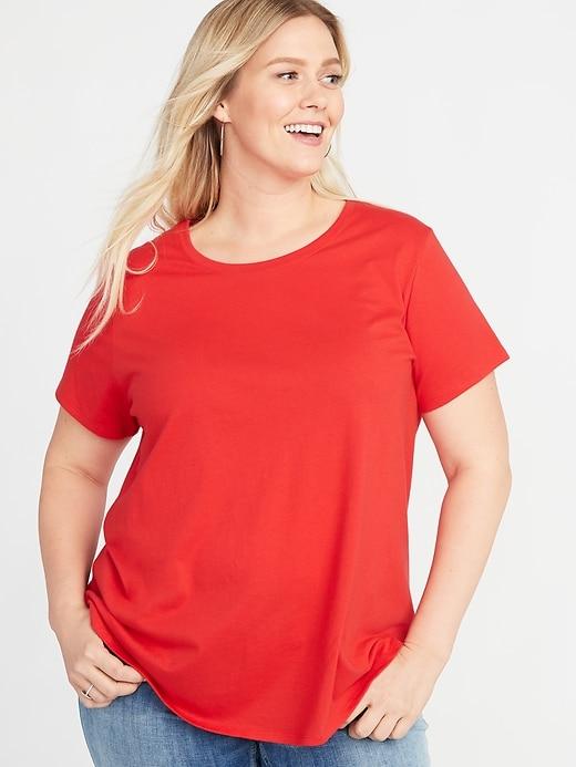 Old Navy Womens Everywear Plus-size Crew-neck Tee Vermilion Red Size 2x