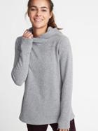 Old Navy Womens Sweater-fleece Pullover Hoodie For Women Pixel Gray Size S