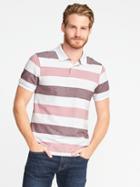 Old Navy Mens Built-in Flex Moisture-wicking Pro Polo For Men Red Stripe Size L