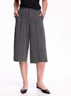 Old Navy High Rise Pleated Culottes For Women - Charcoal