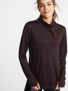 Old Navy Womens Micro-stripe Funnel-neck Performance Pullover For Women Sumptuous Purple Size L