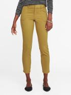 Old Navy Mid Rise Sateen Utility Pixie Chinos For Women - Jungle Grove
