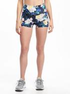 Old Navy Go Dry High Rise Compression Shorts For Women - Blue Floral
