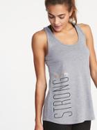 Old Navy Womens Graphic Racerback Performance Tank For Women Light Gray Size Xs