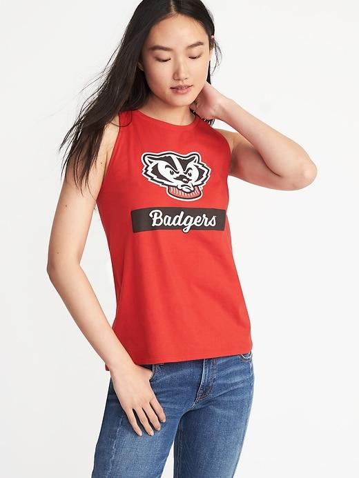 Old Navy Womens College-team Graphic High-neck Tank For Women Wisconsin Size L