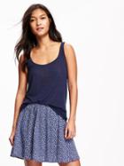 Old Navy Burnout Jersey Double Scoop Tank For Women - Hero Blue