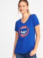 Old Navy Womens Mlb Team Graphic V-neck Tee For Women Chicago Cubs Size S