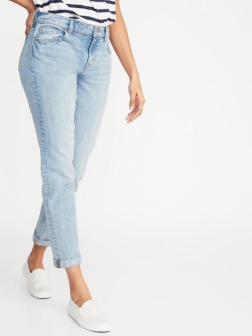 Mid-rise Boyfriend Straight Jeans For Women